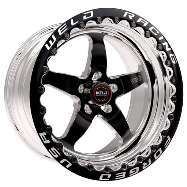 17 x 11 in. S71 5 x 115 mm Bolt Pattern 5.8 in. Backspace Medium Pad Single Bead Lock MT Wheel, Black