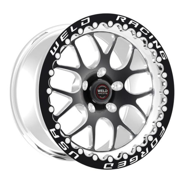 17 x 10 in. S77 5 x 120 mm Bolt Pattern 7.2 in. Backspace High Pad Single Bead Lock MT Wheel, Black