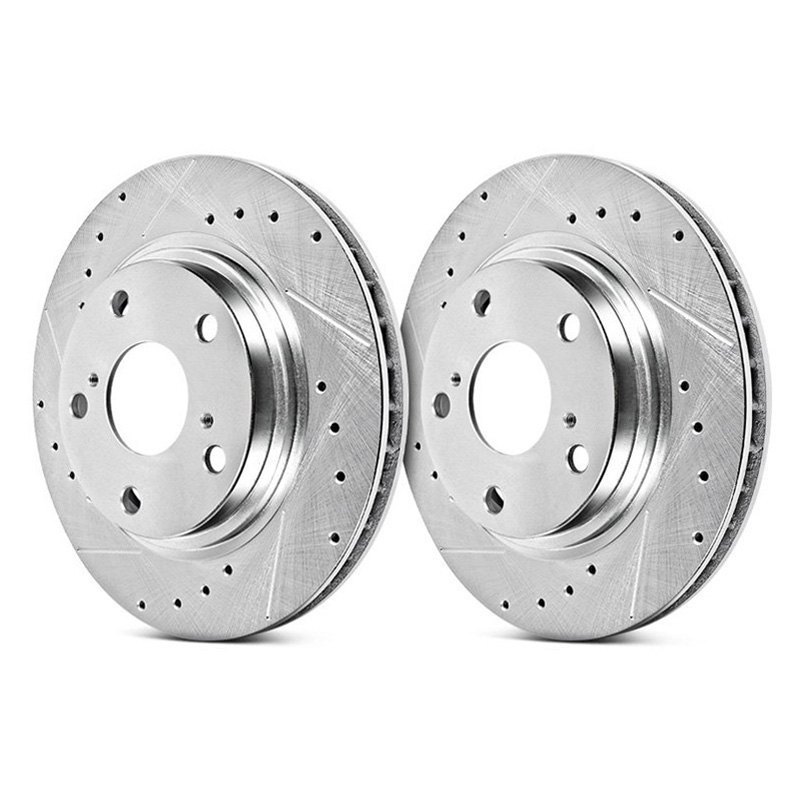 PowerStop JBR739XPR Rear Evolution Drilled & Slotted Rotors for 1998-2005 Lexus GS300 - Pack of 2
