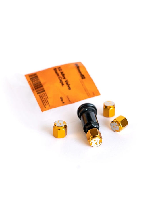 52-VALVE-PACK-GOLD Valve Stem Cap Set, Gold - 4 Piece