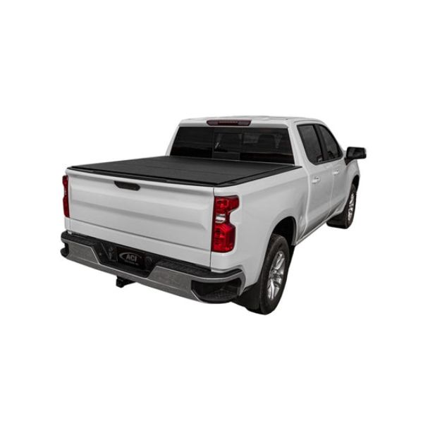 B3020079 5 ft. 8 in. Bed Lomax Tri-Fold Cover for 2019 Plus Chevrolet Silverado 1500, Black Urethane