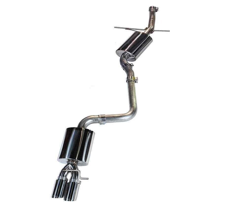 3015-22012 Touring Edition Single Outlet Exhaust with Polished Silver Tips for Audi B8 A5 2.0T