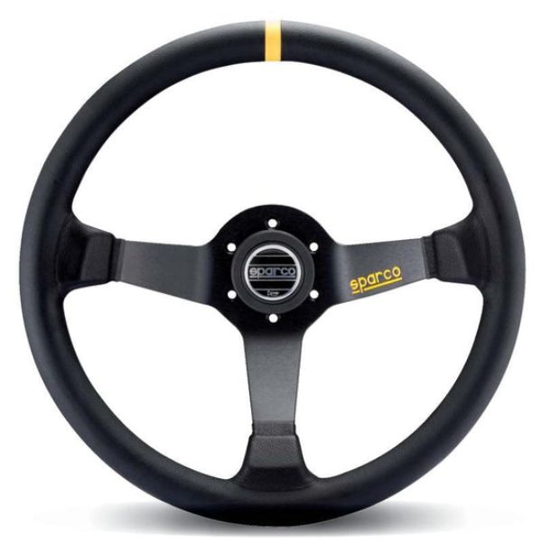 015R345MLN 345 mm Leather Steering Wheel, Black