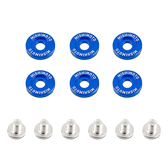 Picture of Mishimoto MMFW-SM-6BL Fender Washer Kit&#44; Blue - Small - 6 Piece