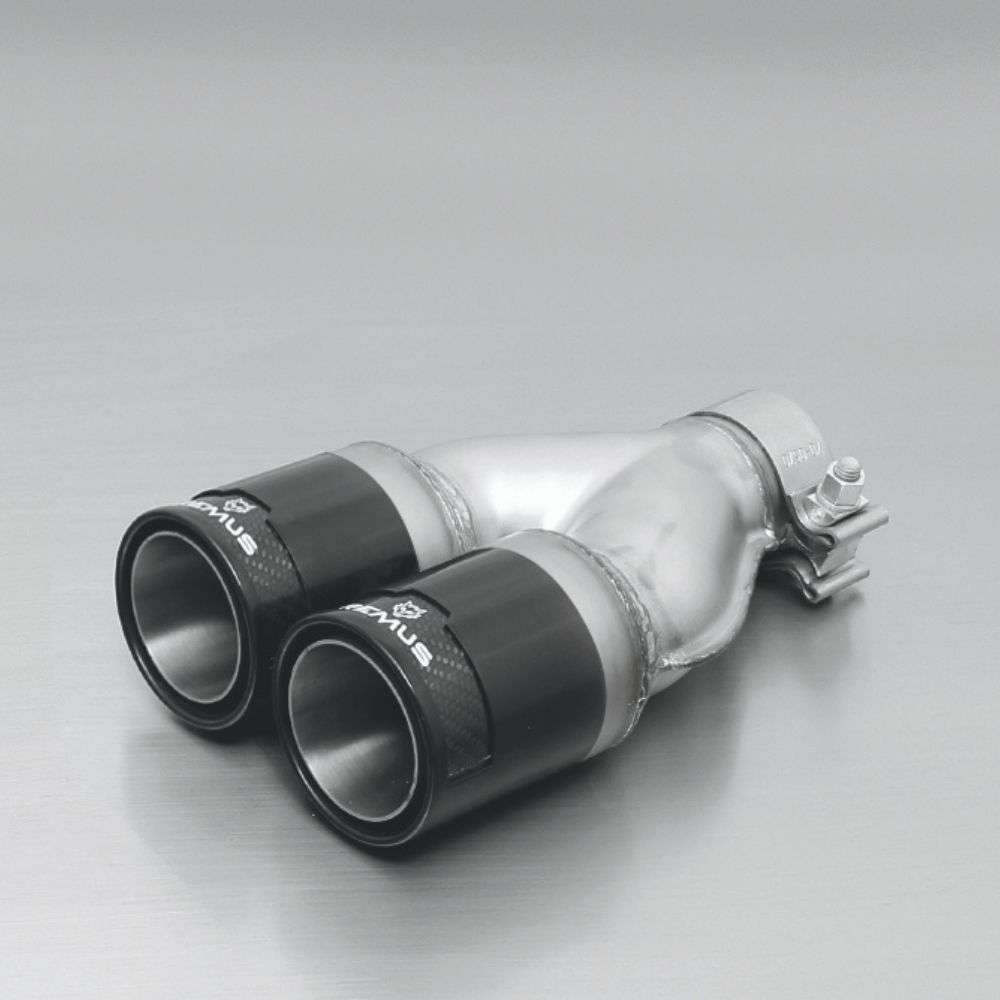 0007 84CB 84 mm Black Chrome Straight with Carbon Insert Tail Pipe Set for 2005 Seat Toledo 1.6L - Pack of 2
