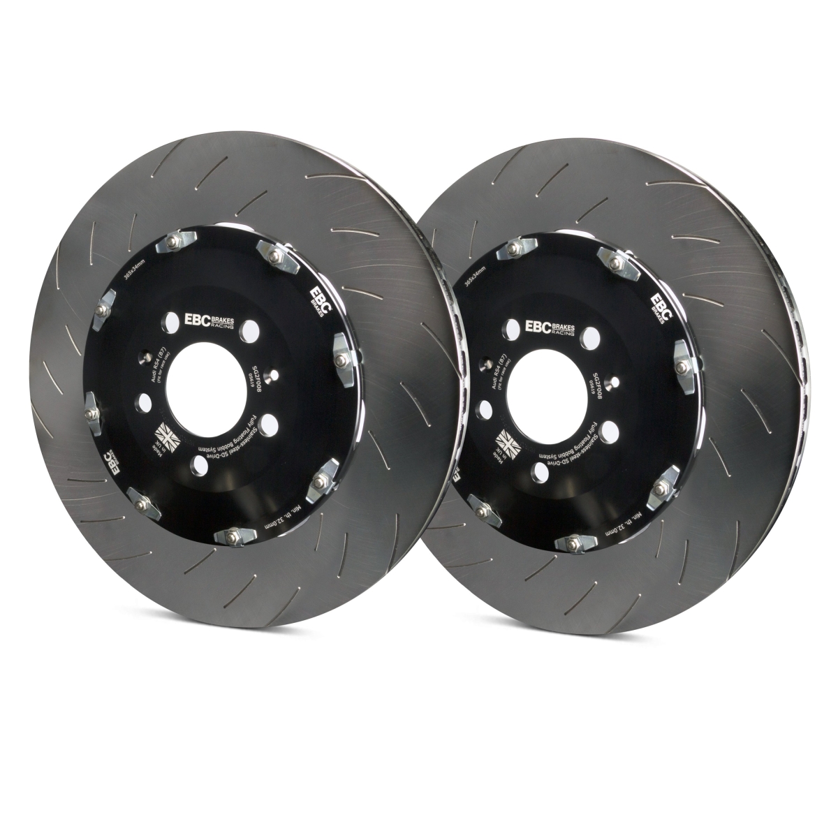SG2FC1877 Floating Conversion SG Racing Front Rotors for 2012 Plus Audi S3 2.0T - 2 Piece