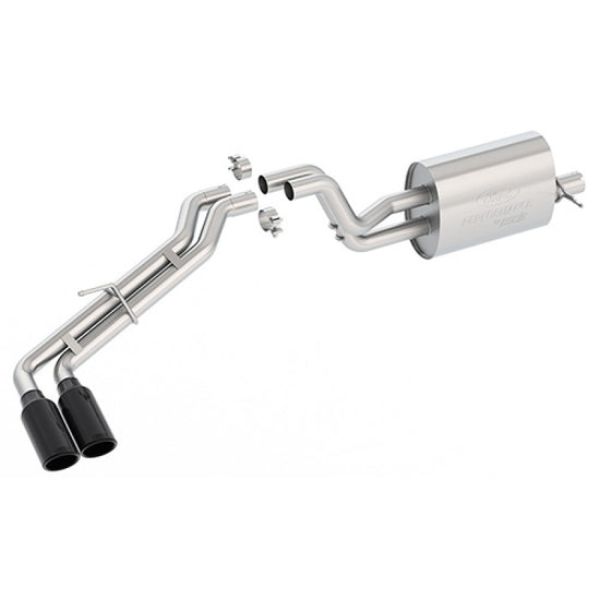 M-5200-RA23SB Cat-Back Exhaust System with Dual Black Chrome Tips for 2019 Ranger 2.3L Ecoboost Side Exit -  FORD RACING