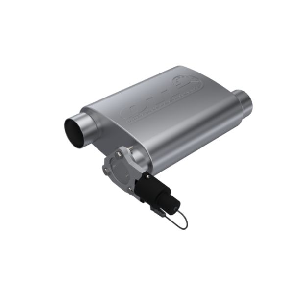 13300C 3 in. Weld-On 304 Stainless Steel Screamer Muffler with Bolt-On Q-Tec Electric Cutout