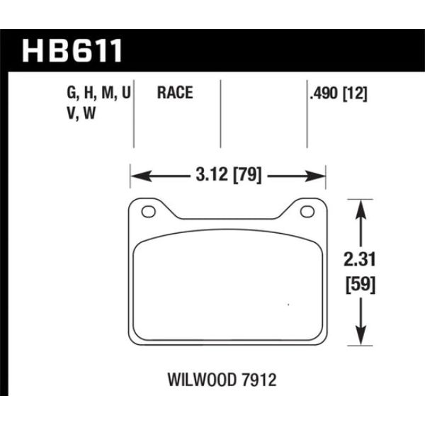 Willwood 7912 DTC-60 Race Brake Pads