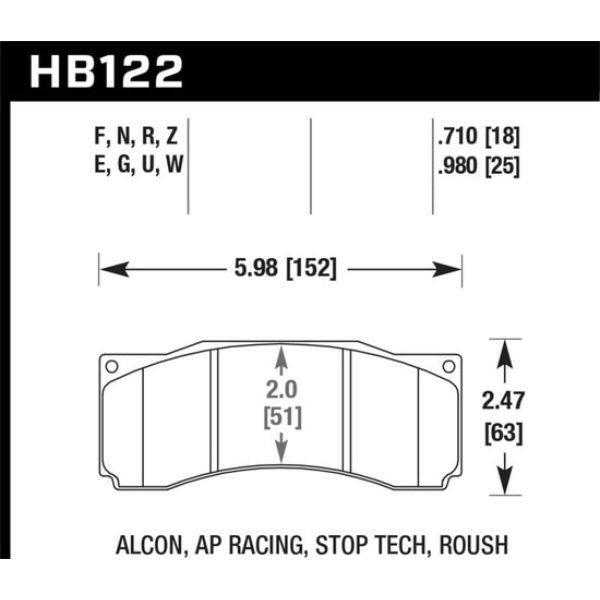 Hawk Performance HB122B.710 HPS 5.0 Front Brake Pads for 2007 Ford Mustang Saleen S281 Extreme