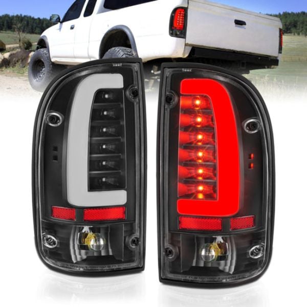 311353 LED Taillights for 1995-2000 Toyota Tacoma, Black Housing & Clear Lens - Pack of 2