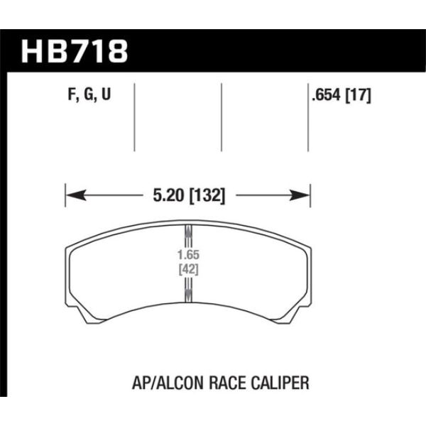 Hawk Performance HB718G.654 42 mm Rad Depth Racing Brake Pads for DTC-60 AP Racing & Alcon HB110