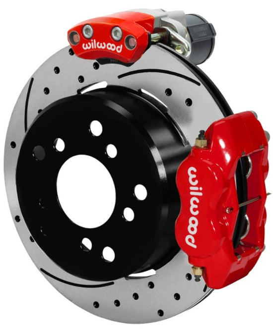 Picture of Wilwood 140-16138-DR Forged Dynalite Rear Electronic Parking Brake Kit&#44; Red Powder Coat Caliper
