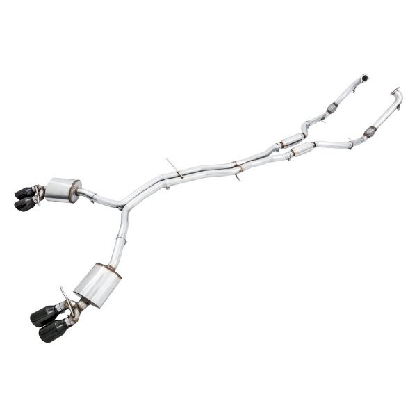 Non-Resonated Touring Edition Exhaust with Black 102 mm Tips for Audi B9 S4