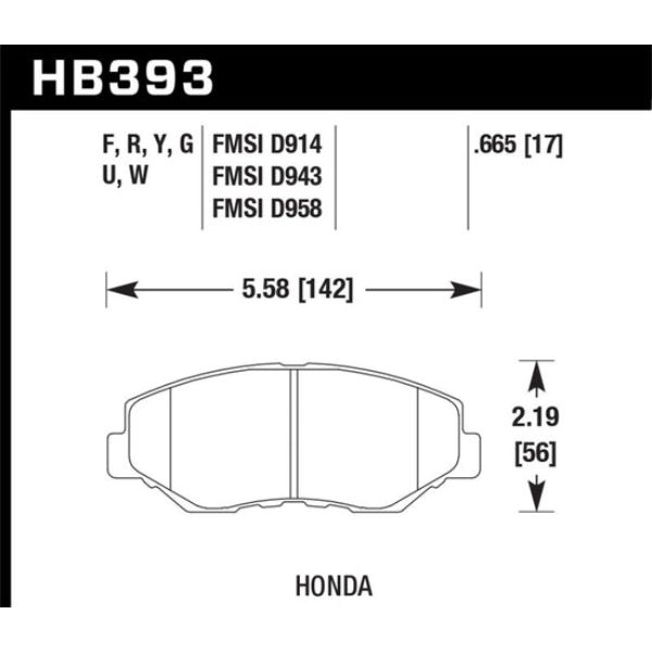 Front Brake Pads for 1989 & 2003-2017 Honda Accord HPS 5.0