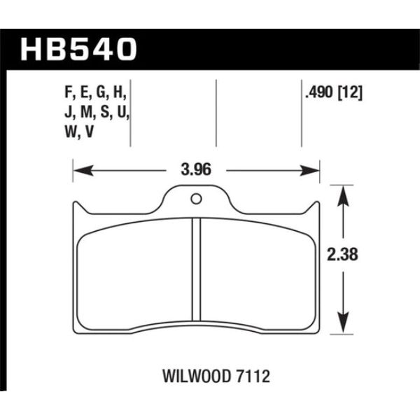 Hawk Performance HB540B.490 Wilwood HPS 5.0 Brake Pads
