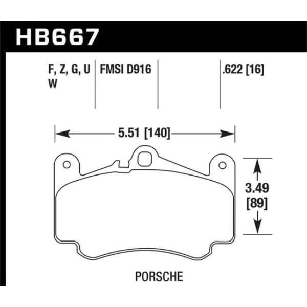 Hawk Performance HB667B.622 HPS 5.0 Front Brake Pads for 2011-2012 Porsche 911 Targa 4S