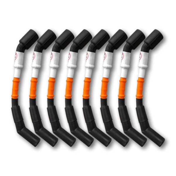10 mm Spark Plug Wires, Orange with Black Boots - Set of 8