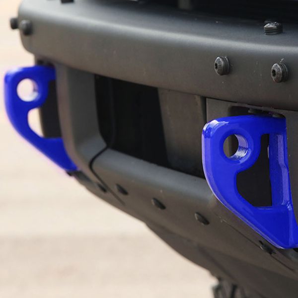 M-18954-BB Blue Tow Hooks for 2021 Plus Bronco Front Bumper - Set of 2