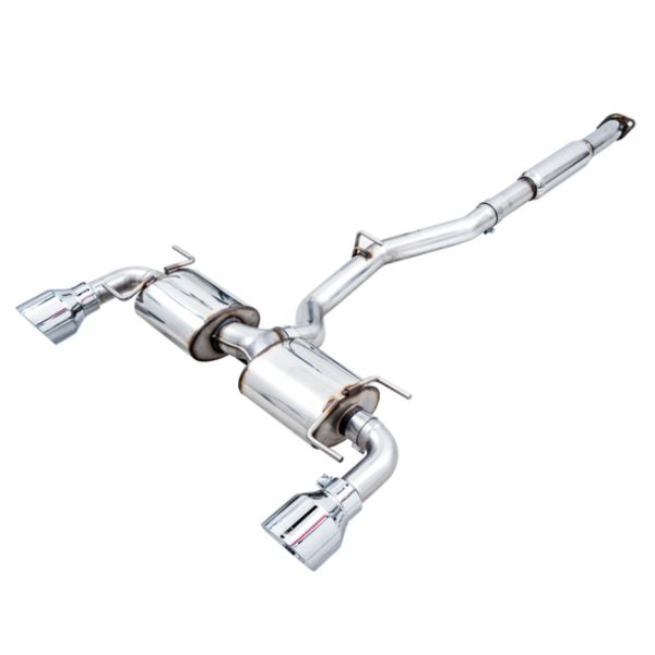 3015-32486 Touring Edition Cat-Back Exhaust with Chrome & Silver Tips for AWE Subaru BRZ Toyota GR86 Toyota 86