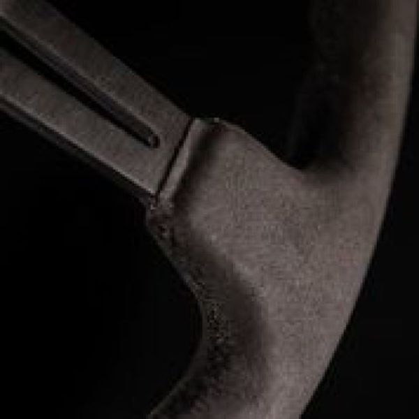 RST-018SA 350 mm 3 in. Deep Black Leather with Alcantara Stitching Reinforced Steering Wheel