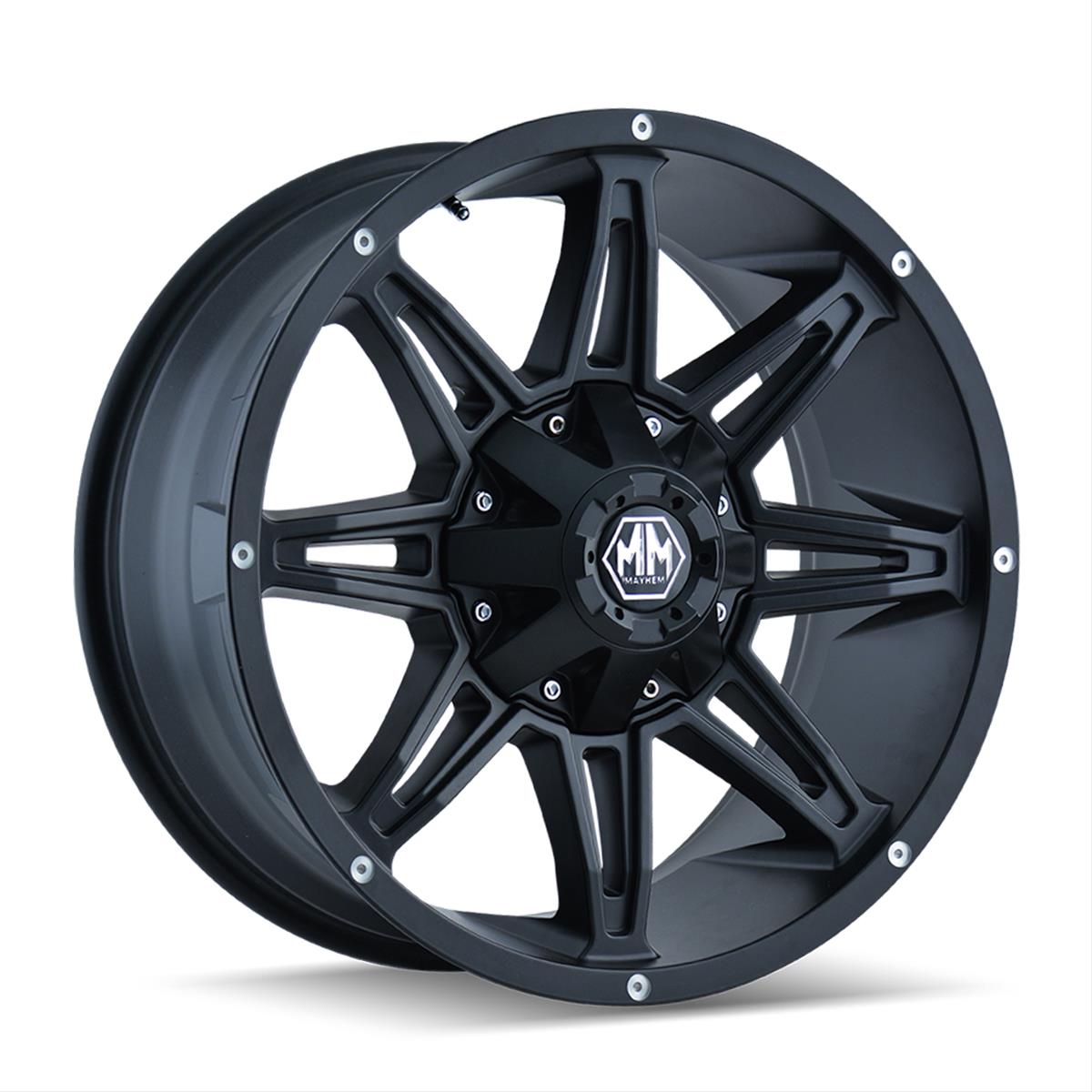 8090-7952MB18 17 x 9 in. 8090 Rampage 5 x 127 Bolt Pattern 18 mm Offset 87 mm Hub Matte Black Wheel