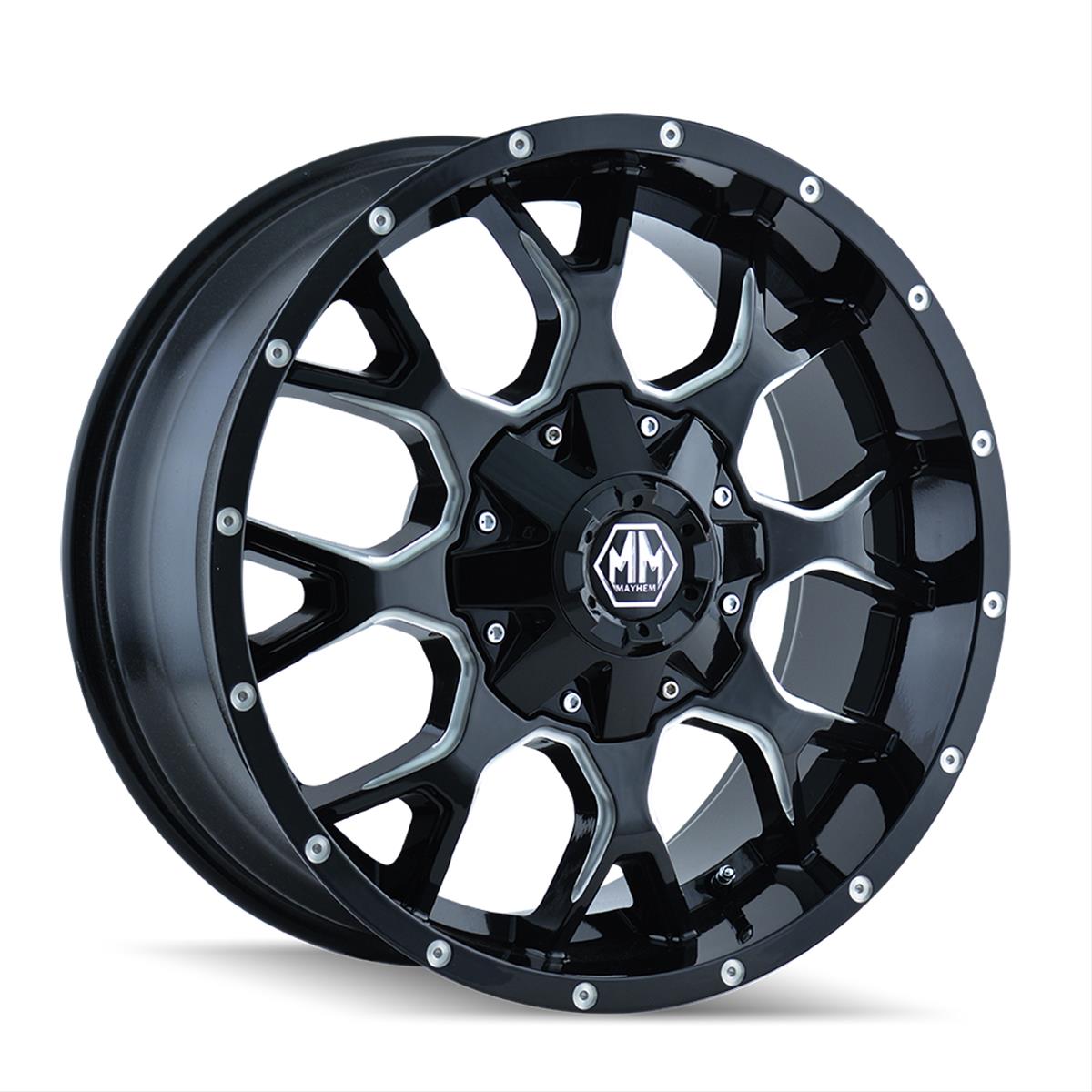 8015-7714M 17 x 7.5 in. 8015 Warrior 5 x 108 Bolt Pattern 40 mm Offset 72.62 mm Hub Black with Milled Spokes Wheel