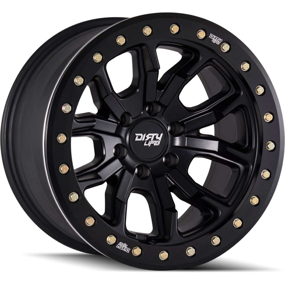 9303-7985MB38 17 x 9 in. 5 x 139.7 Bolt Pattern -38 mm Offset 108 mm Hub 9303 DT-1 Matte Black Beadlock Wheel