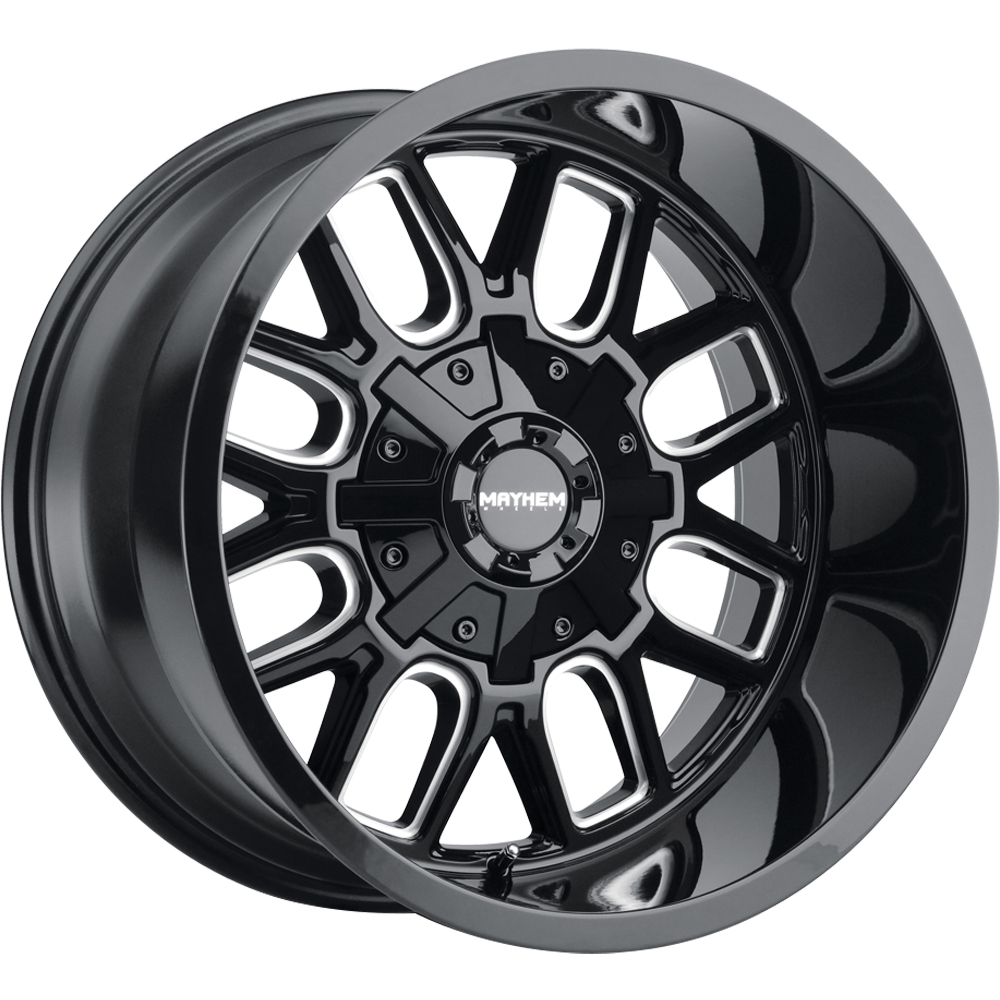 20 x 9 in. 8107 Cogent 6 x 135 Bolt Pattern 18 mm Offset 106 mm Hub Black with Milled Spokes Wheel