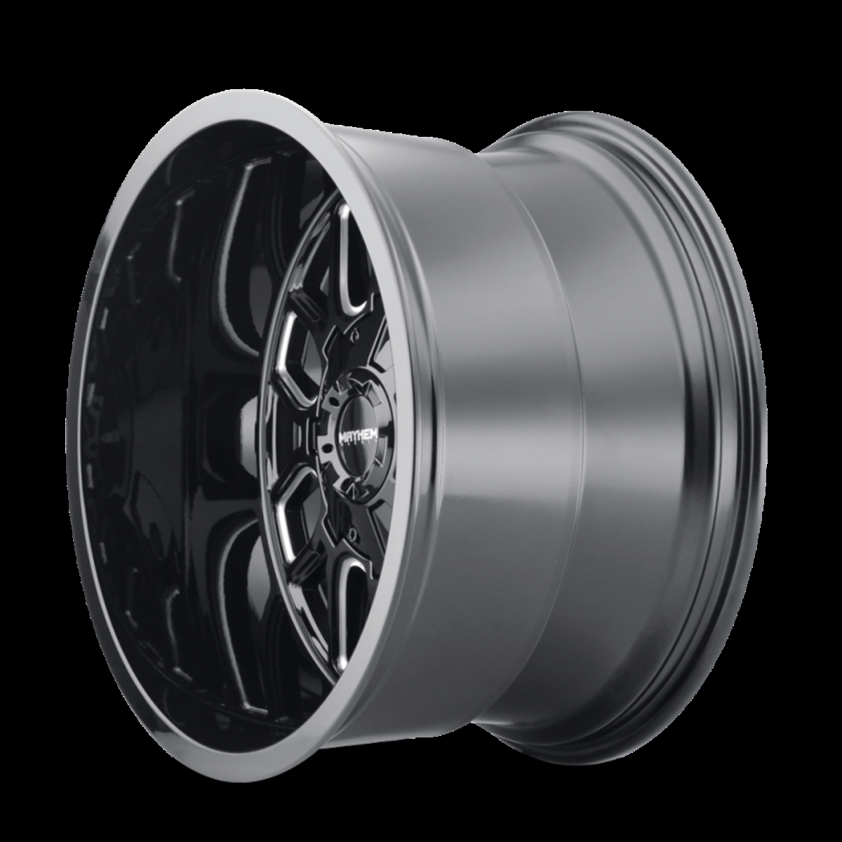 8107-2137BM 20 x 10 in. 8107 Cogent 6 x 135 Bolt Pattern -19 mm Offset 106 mm Hub Black with Milled Spokes Wheel