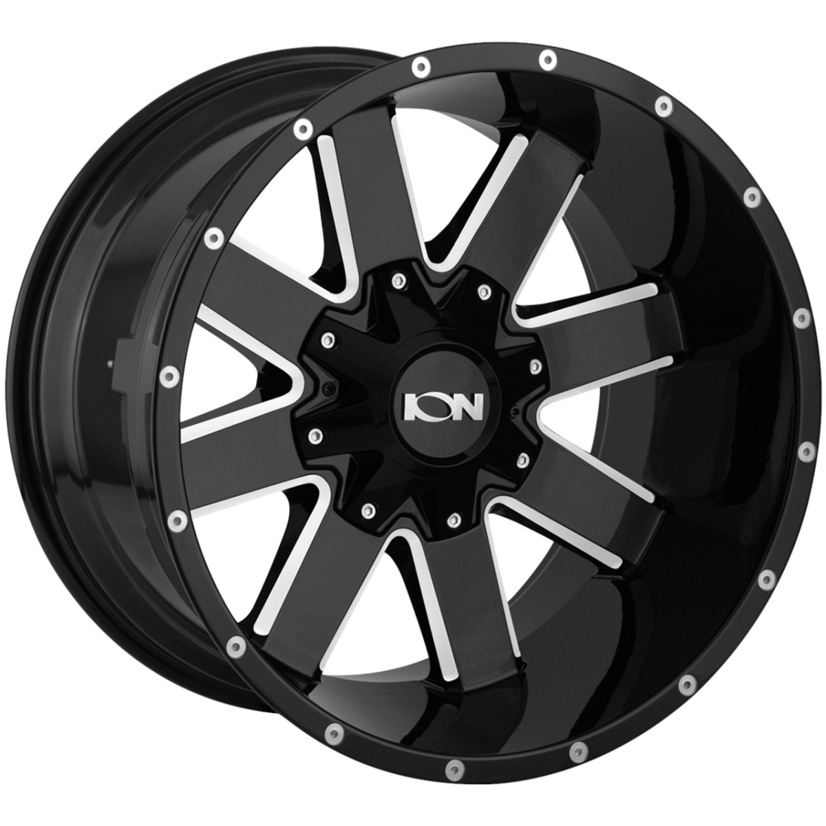 20 x 9 in. ION Type 141 6 x 135 Bolt Pattern 15 mm Offset 106 mm Hub Gloss Black Milled Wheel