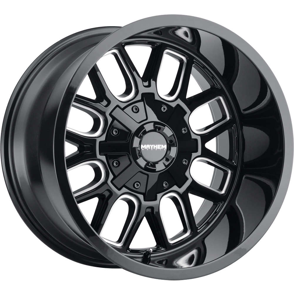 20 x 9 in. 8107 Cogent 6 x 135 Bolt Pattern 13 mm Offset 106 mm Hub Black with Milled Spokes Wheel