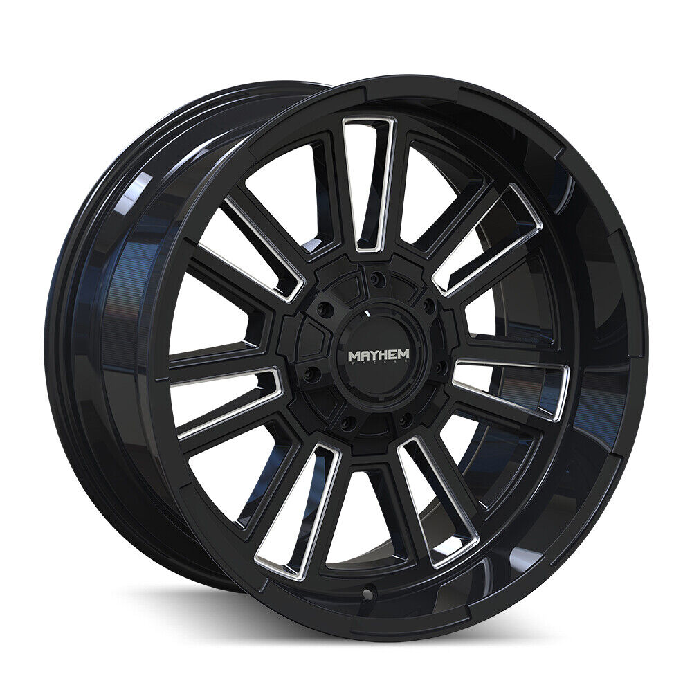 8115-2137BM 20 x 10 in. 8115 Apollo 6 x 135 Bolt Pattern -19 mm Offset 106 mm Hub Black with Milled Spokes Wheel