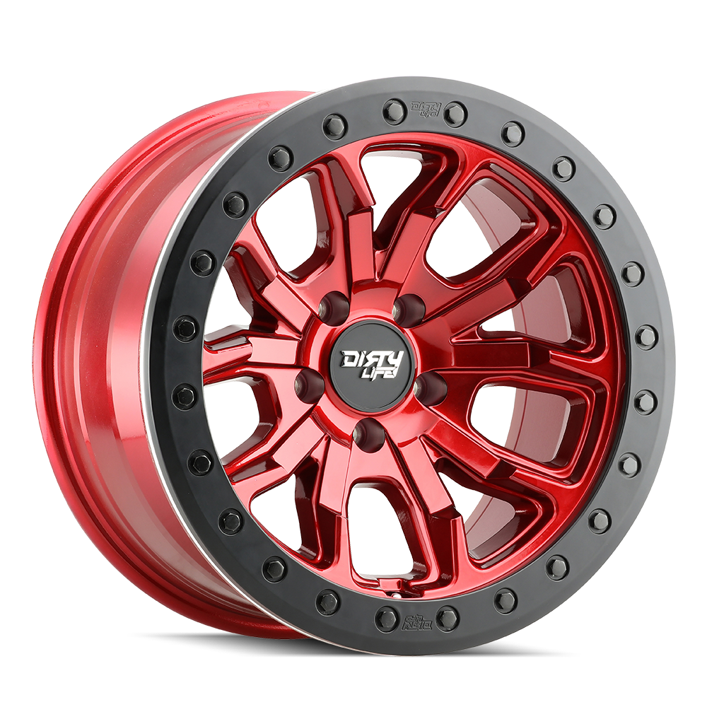 9303-7983R12 17 x 9 in. 6 x 139.7 Bolt Pattern -12 mm Offset 106 mm Hub 9303 DT-1 Crimson Candy Red Wheel