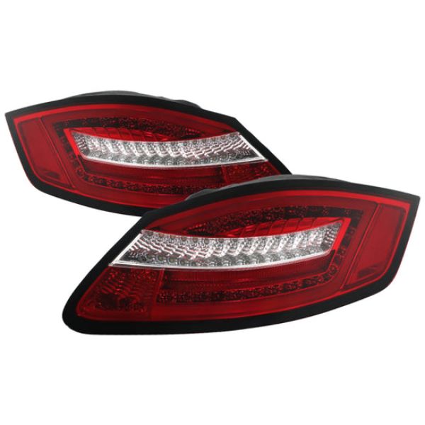 5083173 ALT-YD-P98705-LED-RC Red & Clear LED Tail Lights for 2006-2008 987 Cayman Porsche, 2005-2008 Boxster -  Spyder