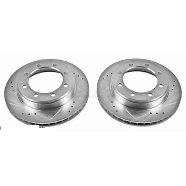 PowerStop AR8553XPR Front Evolution Drilled & Slotted Rotors for 1995-1999 Ford F-250 - Set of 2