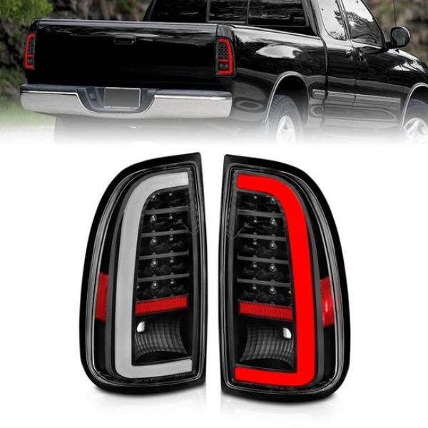 311411 LED Taillights with Light Bar Black Housing Clear Lens for 2000-2006 Toyota Tundra