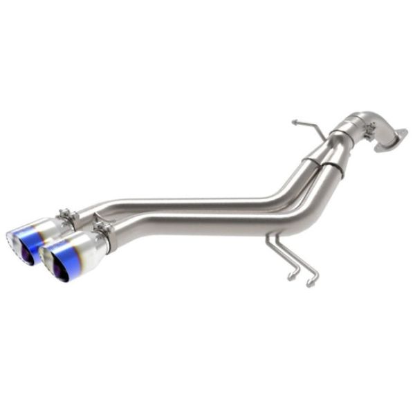 aFe 49-37019-L 2.5 in. 304 Stainless Steel Axle-Back Exhaust with Blue Flame Tips for 2013-2017 Hyundai Veloster L4-1.6L