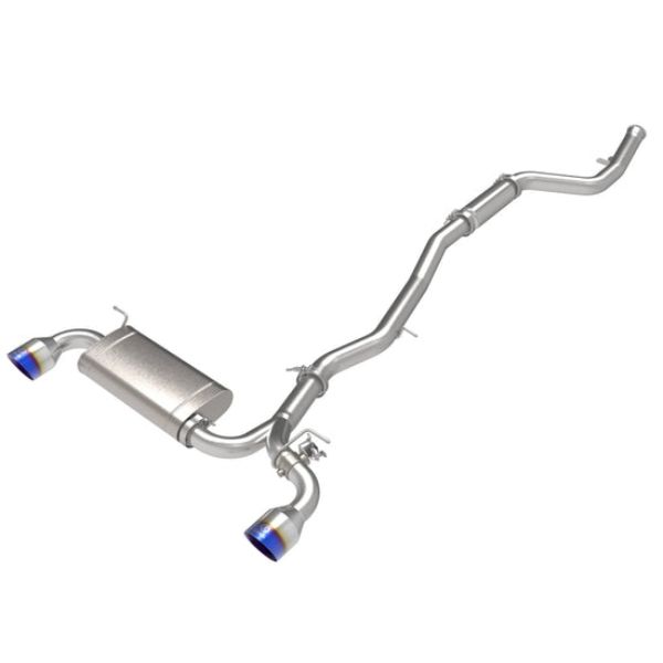 aFe 49-36050-L 2.5 in.-3 in. 304 Stainless Steel CB Exhaust with Blue Tips for 2021 Toyota Supra 2.0L