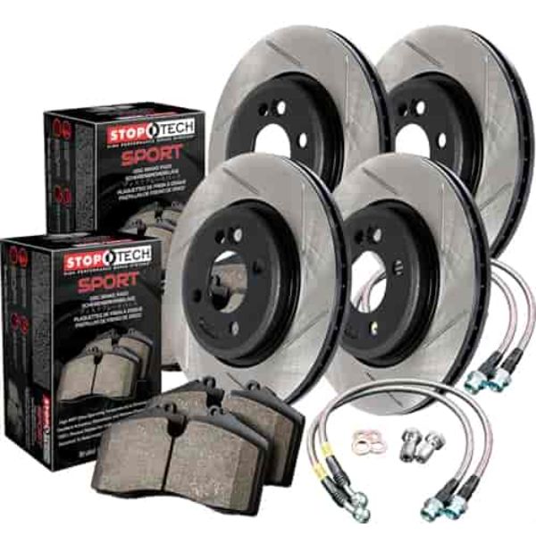 Picture of Stoptech 977.44029 Slotted 4 Wheel Sport Axle Pack for 2006 Lexus GS430