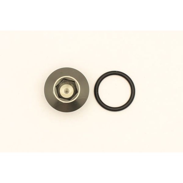 8AN ORB Male Plug Low Profile Internal Allen & Hex with O-Ring, Anodized Matte Black