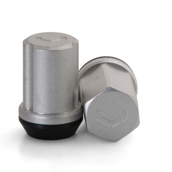 LUG-NL1450-CH 35 mm Lock Nut 14 x 1.5 in. 19 mm Hex Cone Seat, Silver - Set of 4