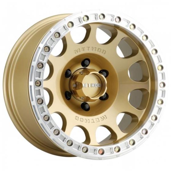 MR10579050138B 17 x 9 in. MR105 V3 Beadlock Gold Wheel for BH-H24125 - 5 x 5, 71.5 mm CB & -38mm Offset