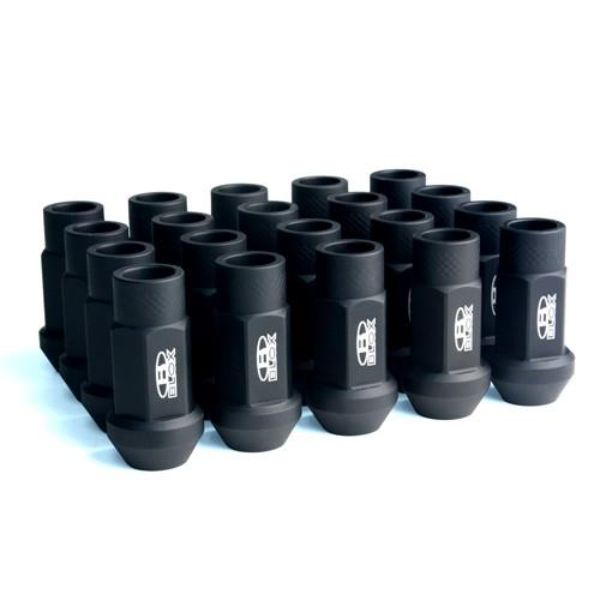 BXAC-00104-SSFB 12 x 1.5 mm Street Series Forged Lug Nuts, Flat Black - Set of 20