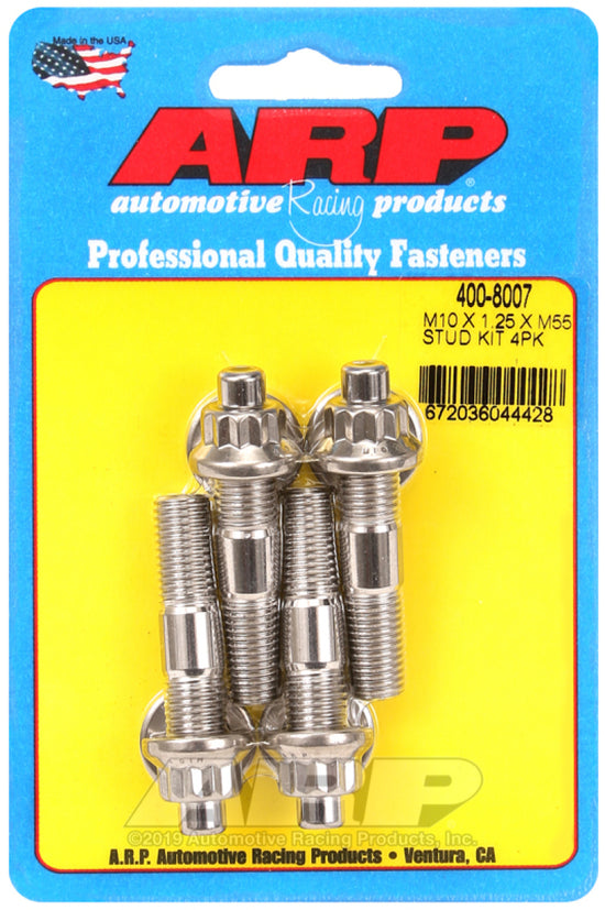 M10 x 1.25 x 55 mm Broached Stud Kit - 4 Piece