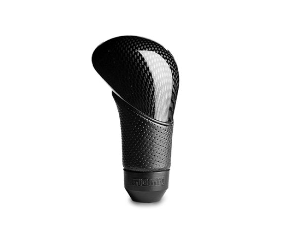 Momo SUBKCA Shadow Shift Knob - Black Airleather, Carbon Effect Insert