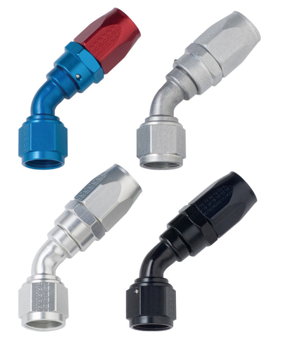 104512-BL Black -12AN x 45 Degree Power Flow Hose End