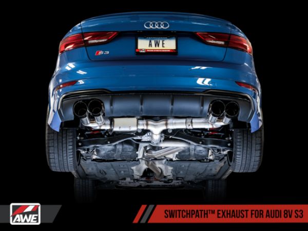 3025-43072 102 mm SwitchPath Exhaust with Diamond Black Tips for Audi 8V S3
