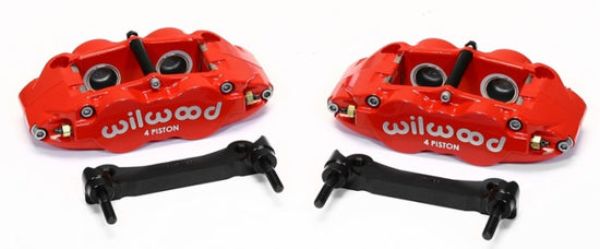 Narrow Superlite 4R Rear Caliper & Bracket Kit with OEM Rotors for 1997-13 C5-C6 Corvette - Red