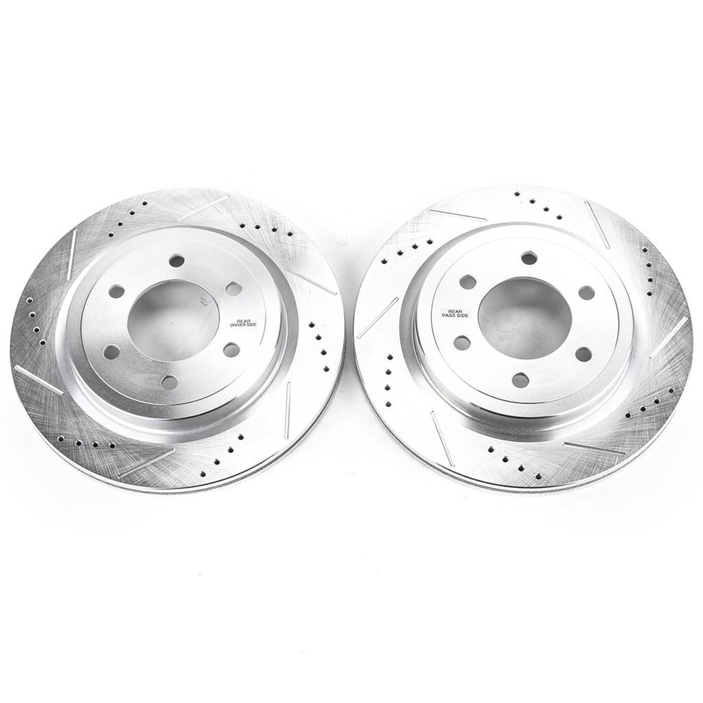 PowerStop AR85195XPR Rear Evolution Drilled & Slotted Rotors for 2018-2019 Ford Expedition - Set of 2